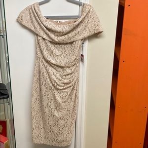 Vince Camuto off the shoulder pale pink dress